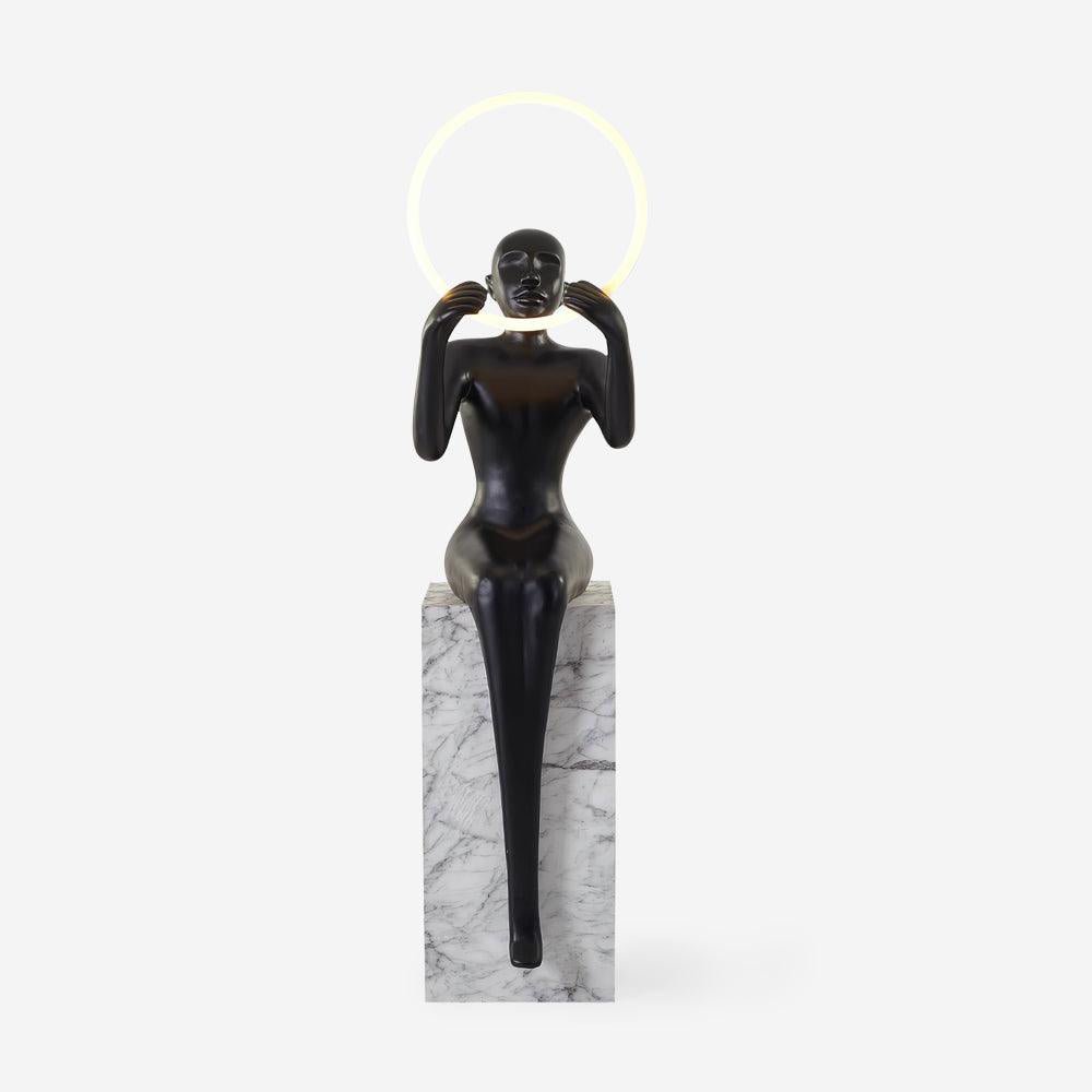 Orelaielle Sculptural Black Floor Lamp
