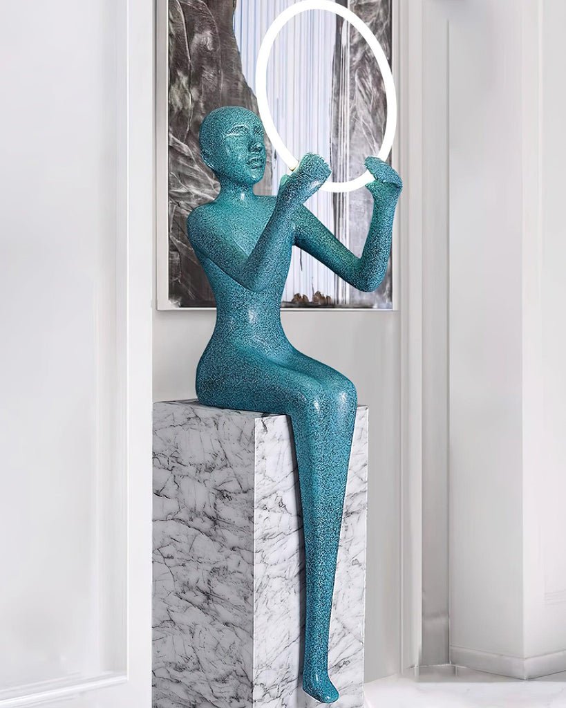 Orelaielle Sculptural Black Floor Lamp