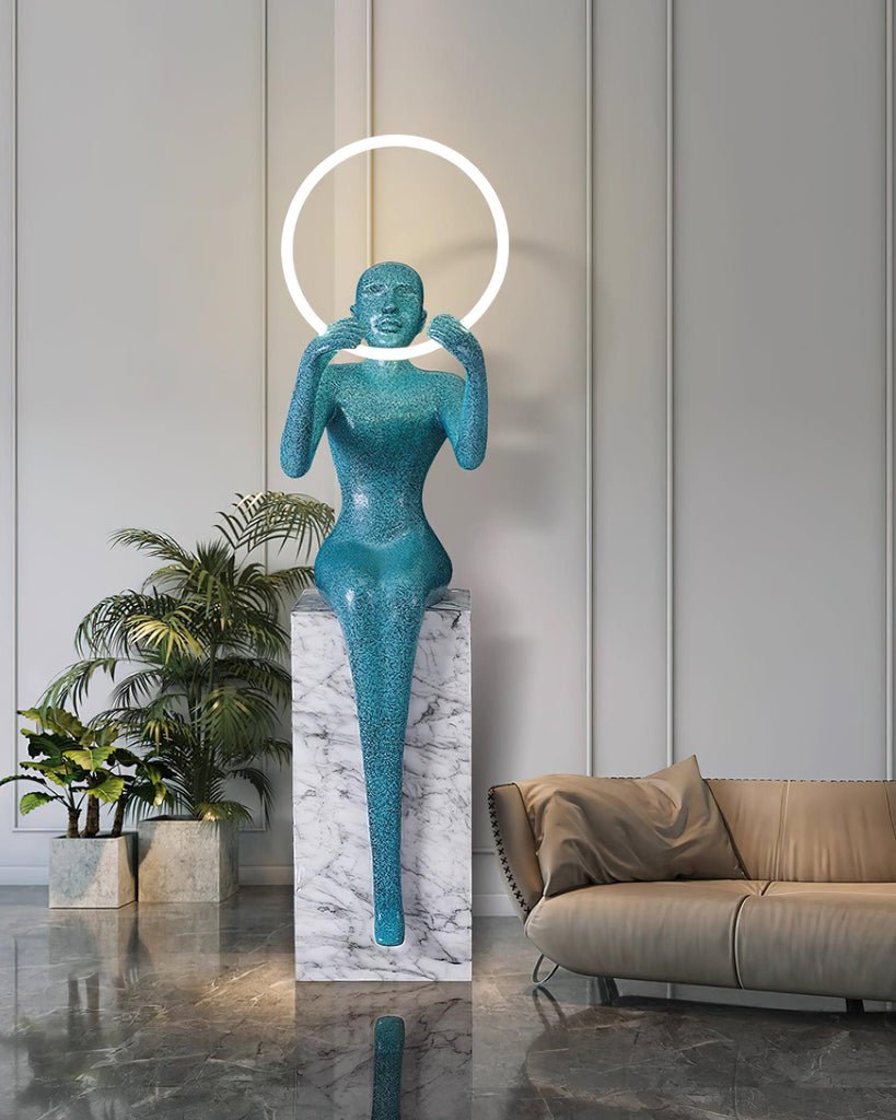 Orelaielle Sculptural Black Floor Lamp