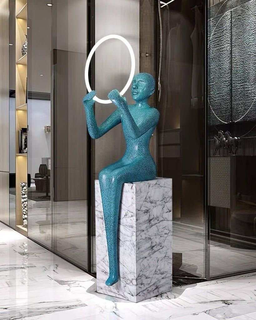 Orelaielle Sculptural Black Floor Lamp