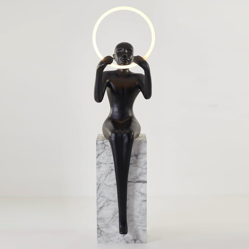 Orelaielle Sculptural Black Floor Lamp