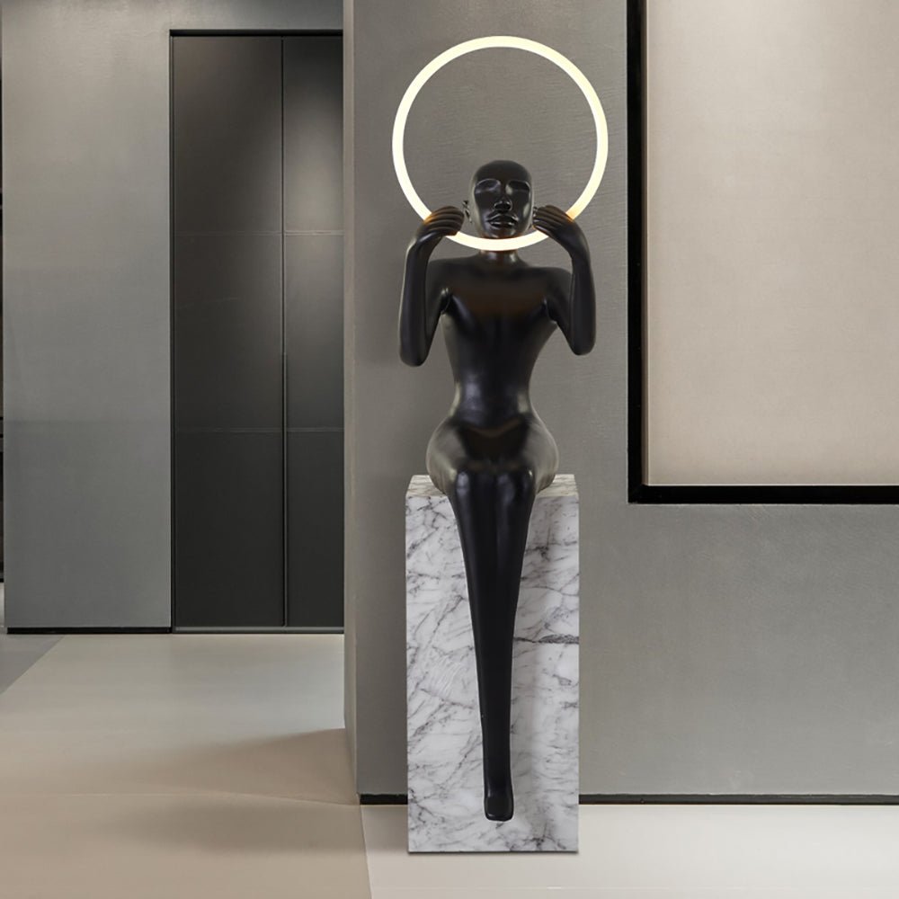 Orelaielle Sculptural Black Floor Lamp