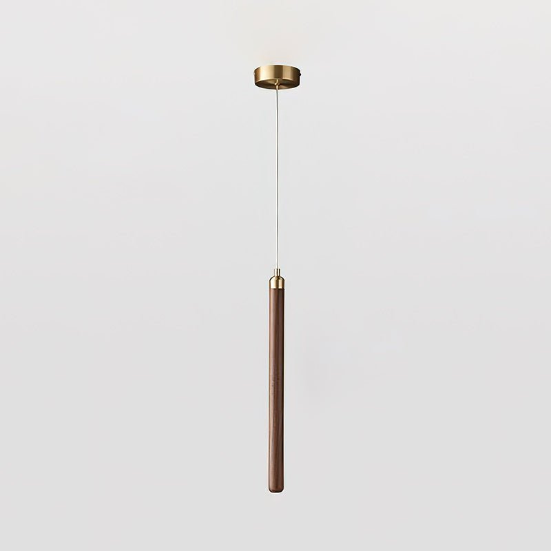 Kyoto Walnut Brass Linear Pendant Light