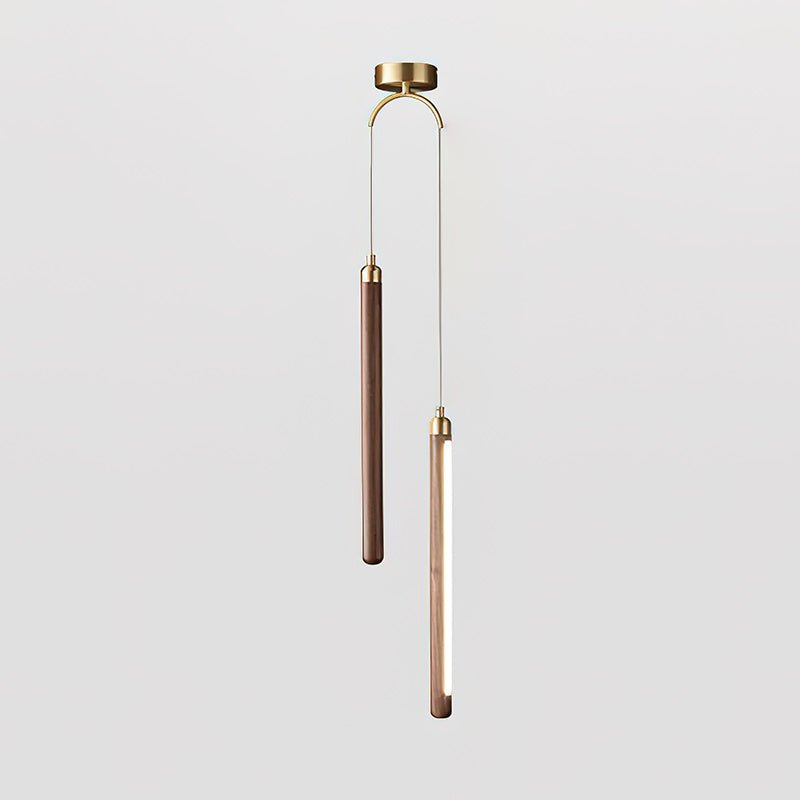 Kyoto Walnut Brass Linear Pendant Light