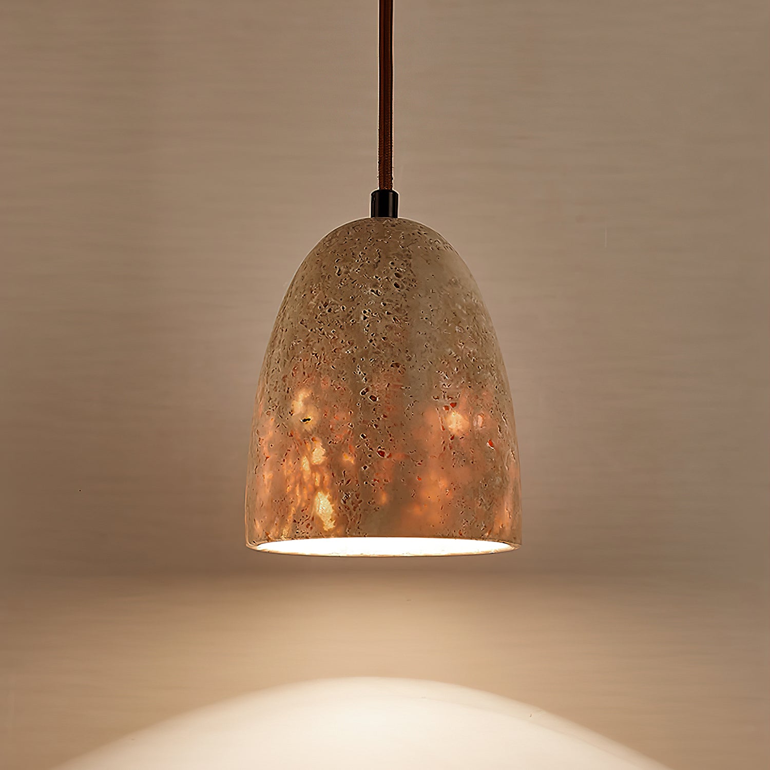 Evtheira Conical Travertine Pendant Light - Neutral Decor