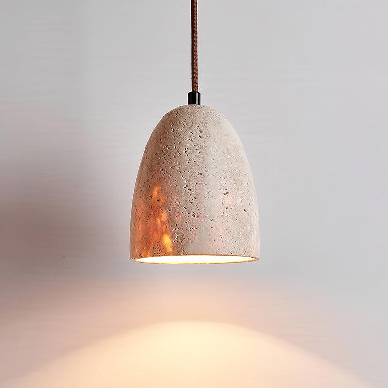 Evtheira Conical Travertine Pendant Light - Neutral Decor