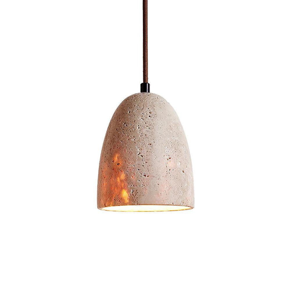 Evtheira Conical Travertine Pendant Light - Neutral Decor