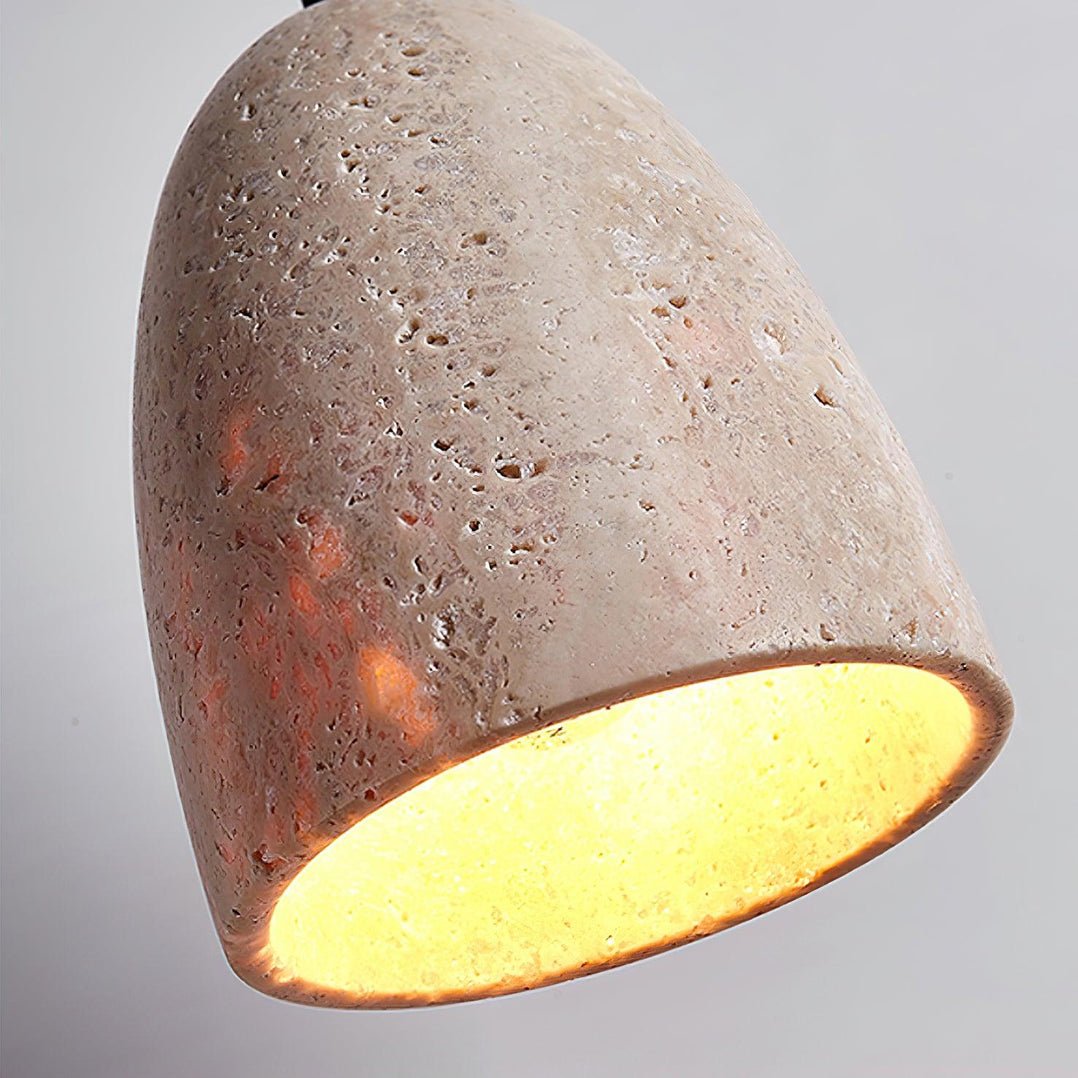 Evtheira Conical Travertine Pendant Light - Neutral Decor