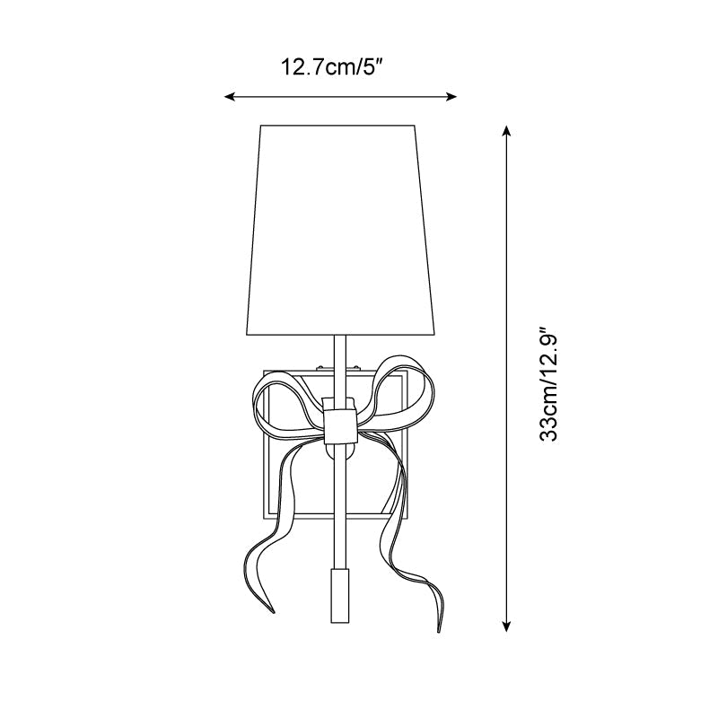 Ribelle Black Shade Wall Sconce with Gold Bow Accent - Neutral Decor