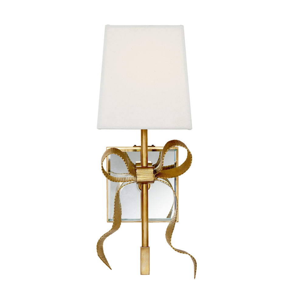 Ribelle Black Shade Wall Sconce with Gold Bow Accent - Neutral Decor
