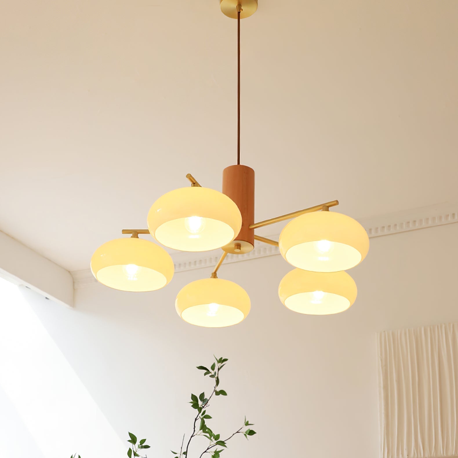 Ivor Glass Persimmon Chandeliers