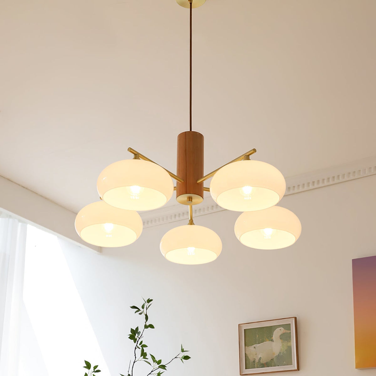 Ivor Glass Persimmon Chandeliers