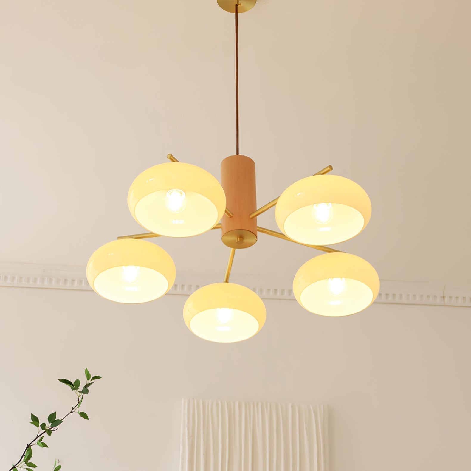 Ivor Glass Persimmon Chandeliers