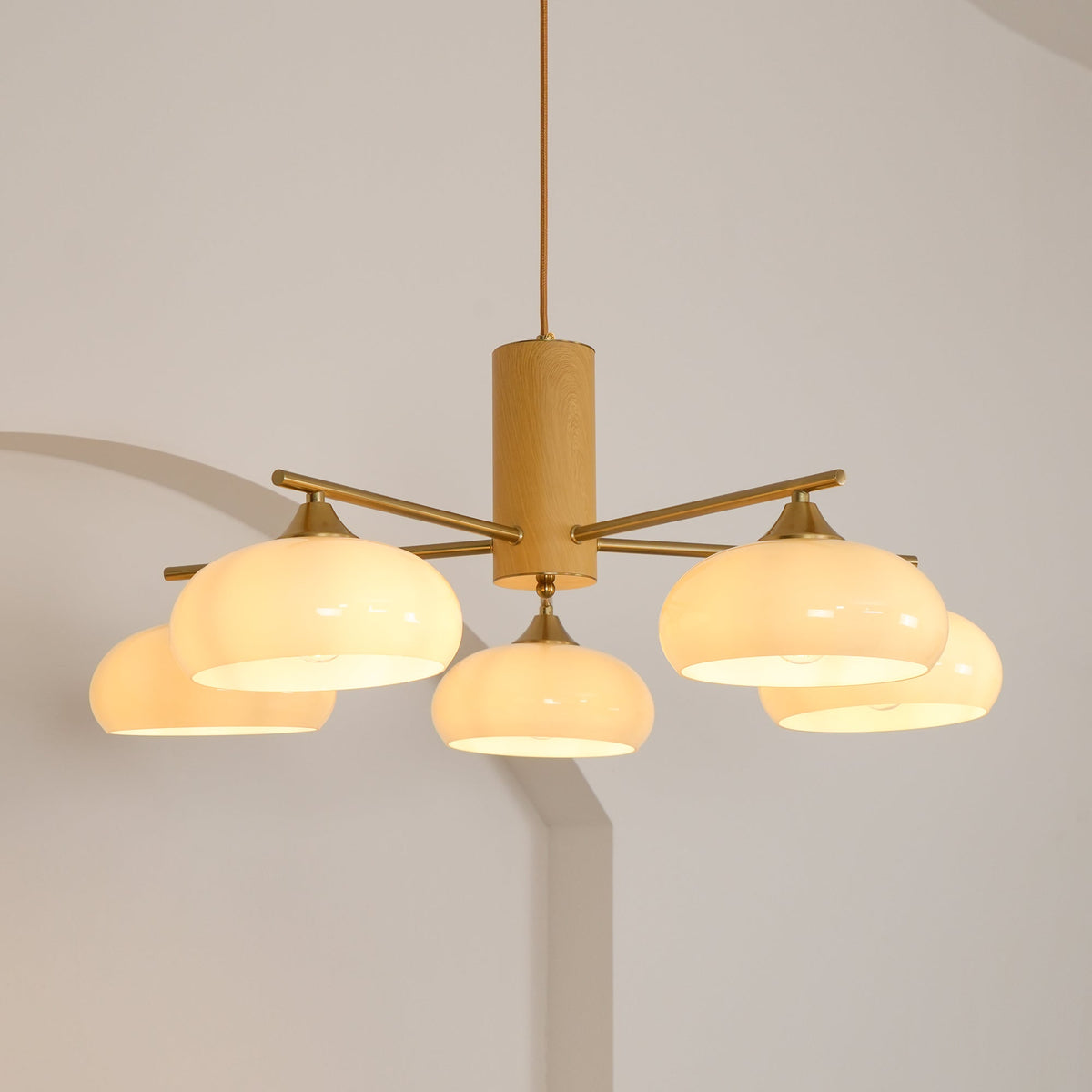 Ivor Glass Persimmon Chandeliers