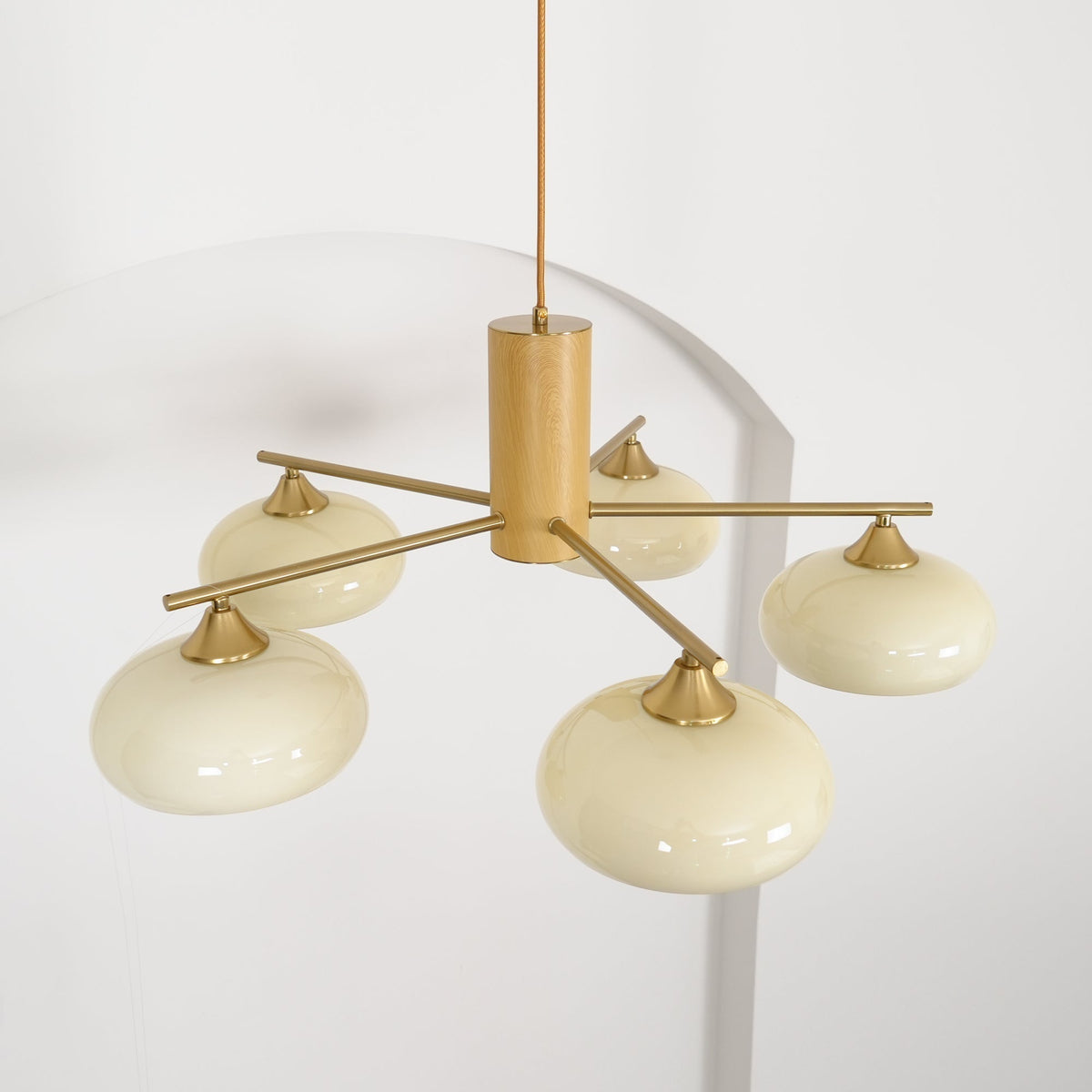 Ivor Glass Persimmon Chandeliers