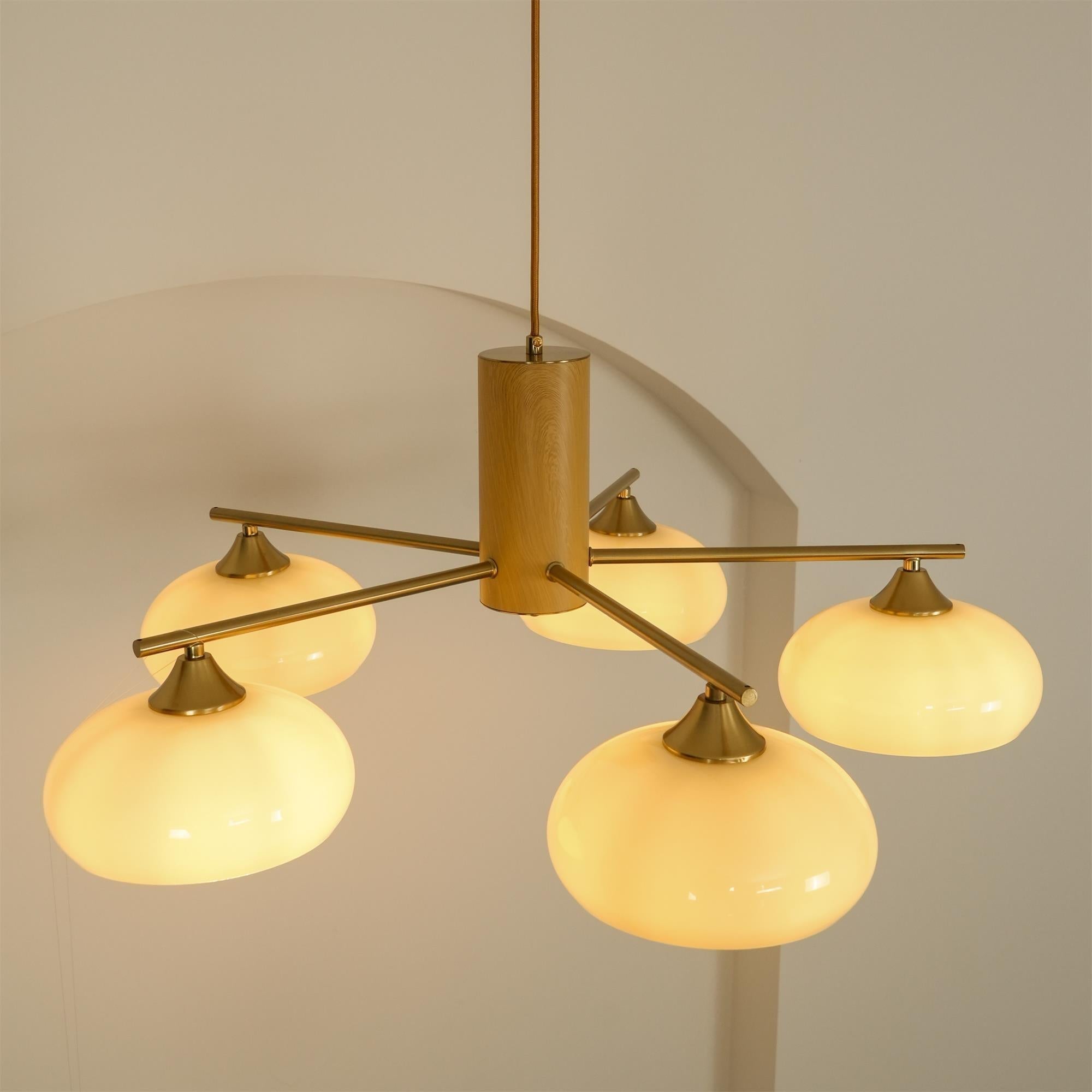 Ivor Glass Persimmon Chandeliers