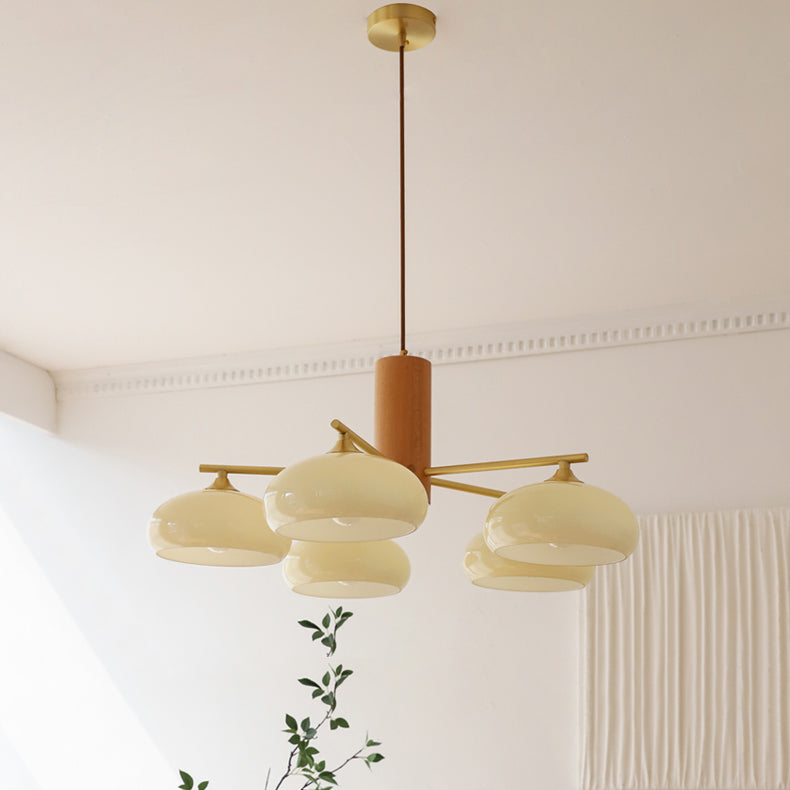 Ivor Glass Persimmon Chandeliers