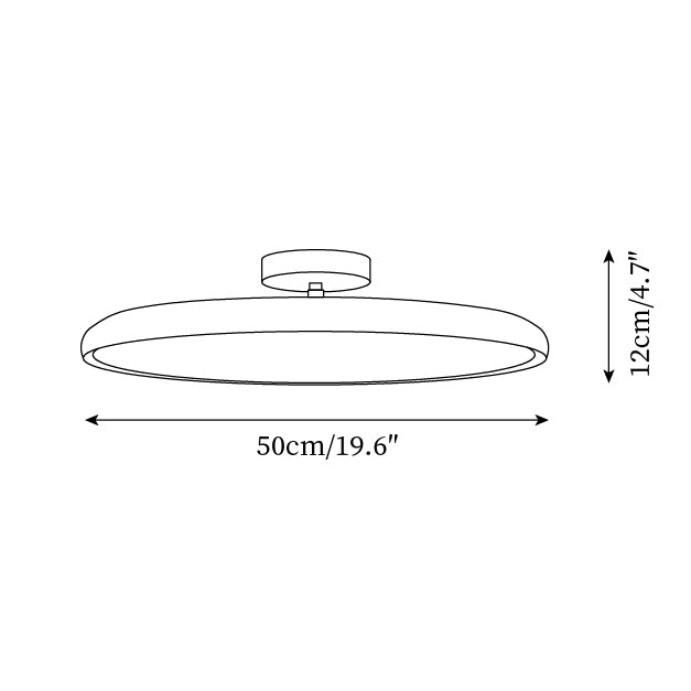Cavelo Oval Semi-Flush Ceiling Light - Neutral Decor