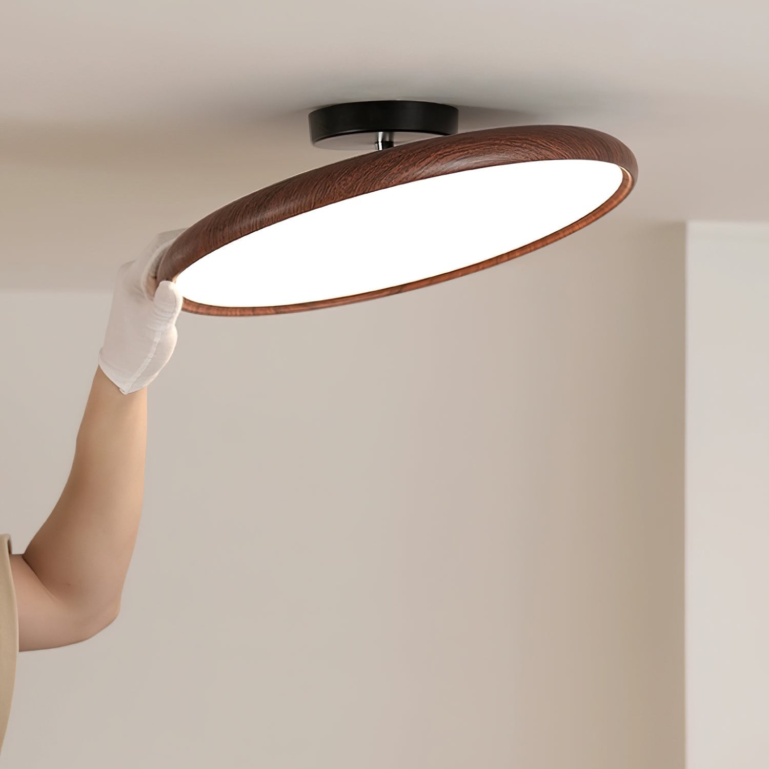 Cavelo Oval Semi-Flush Ceiling Light - Neutral Decor