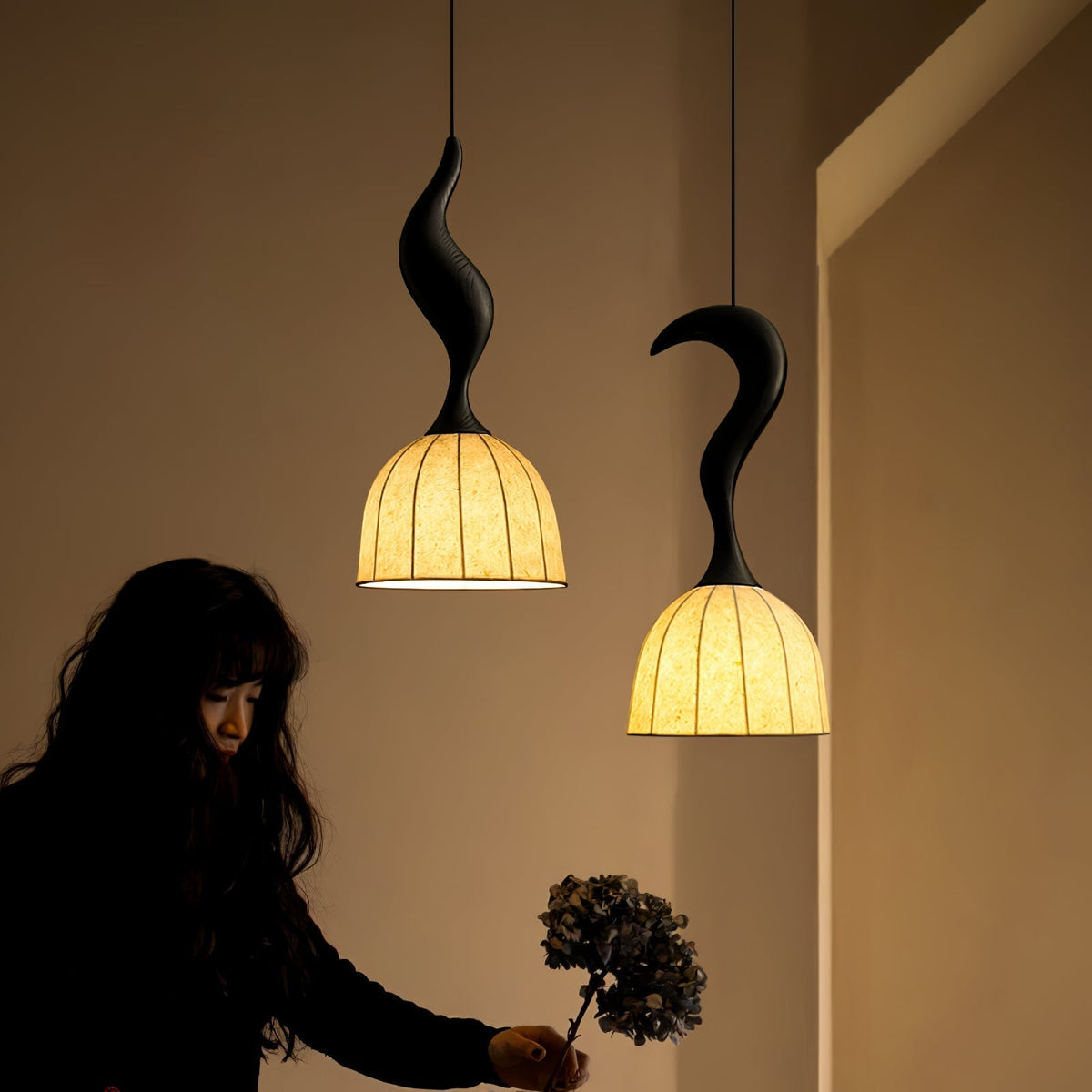 Colire Creativity Twisted Wood Pendant Light