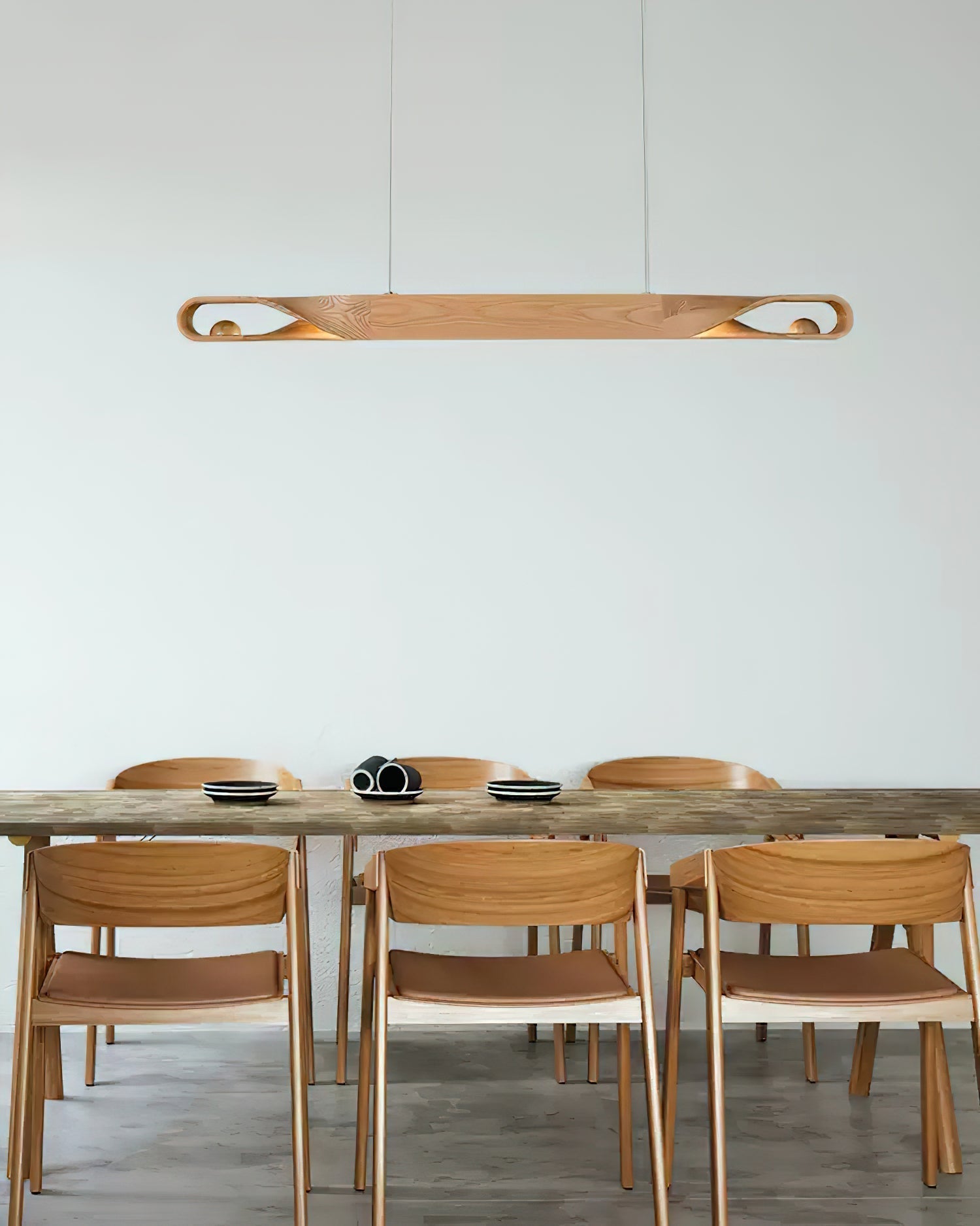 Lemior Pendant Lamp Wood Curved Minimalist