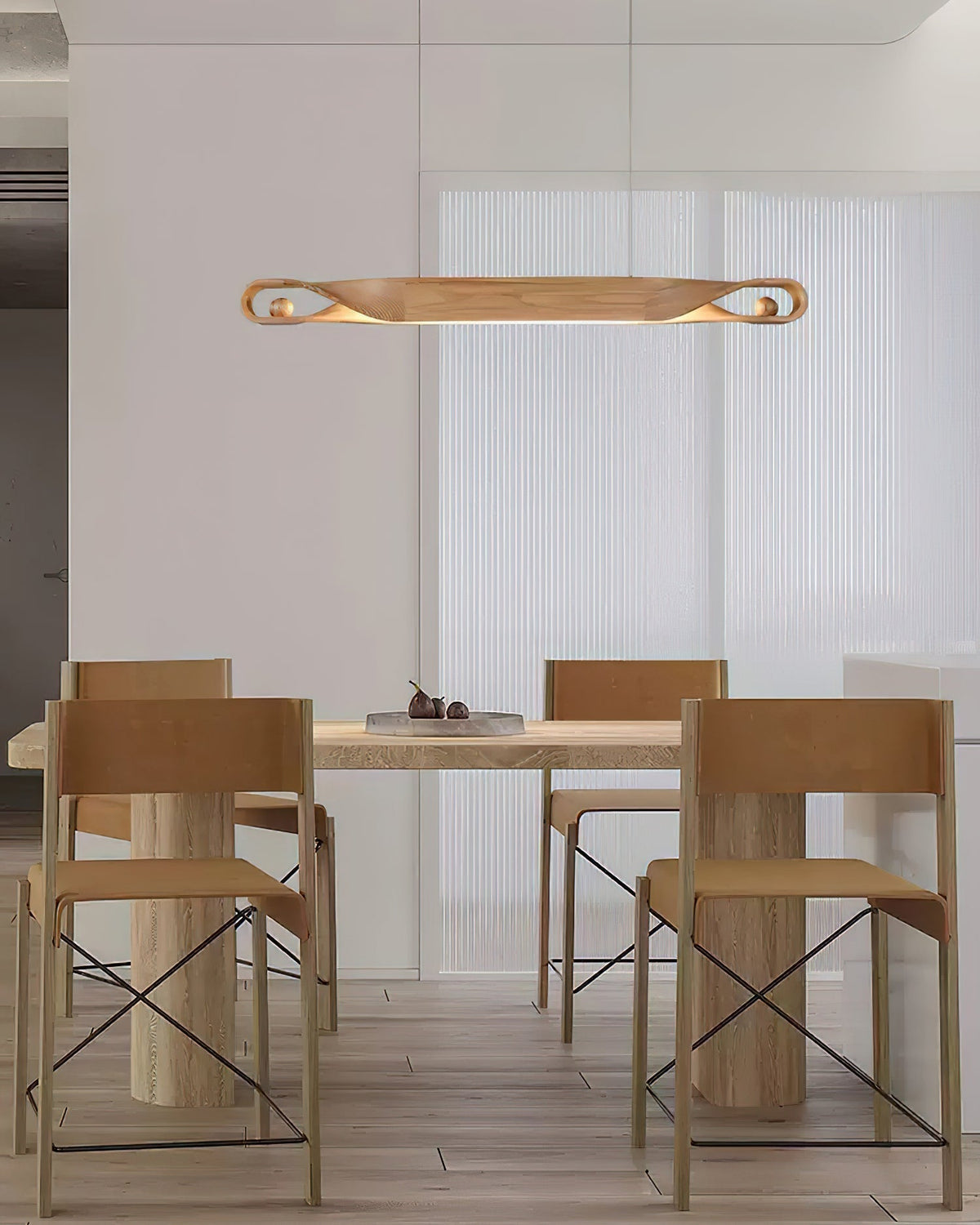 Lemior Pendant Lamp Wood Curved Minimalist