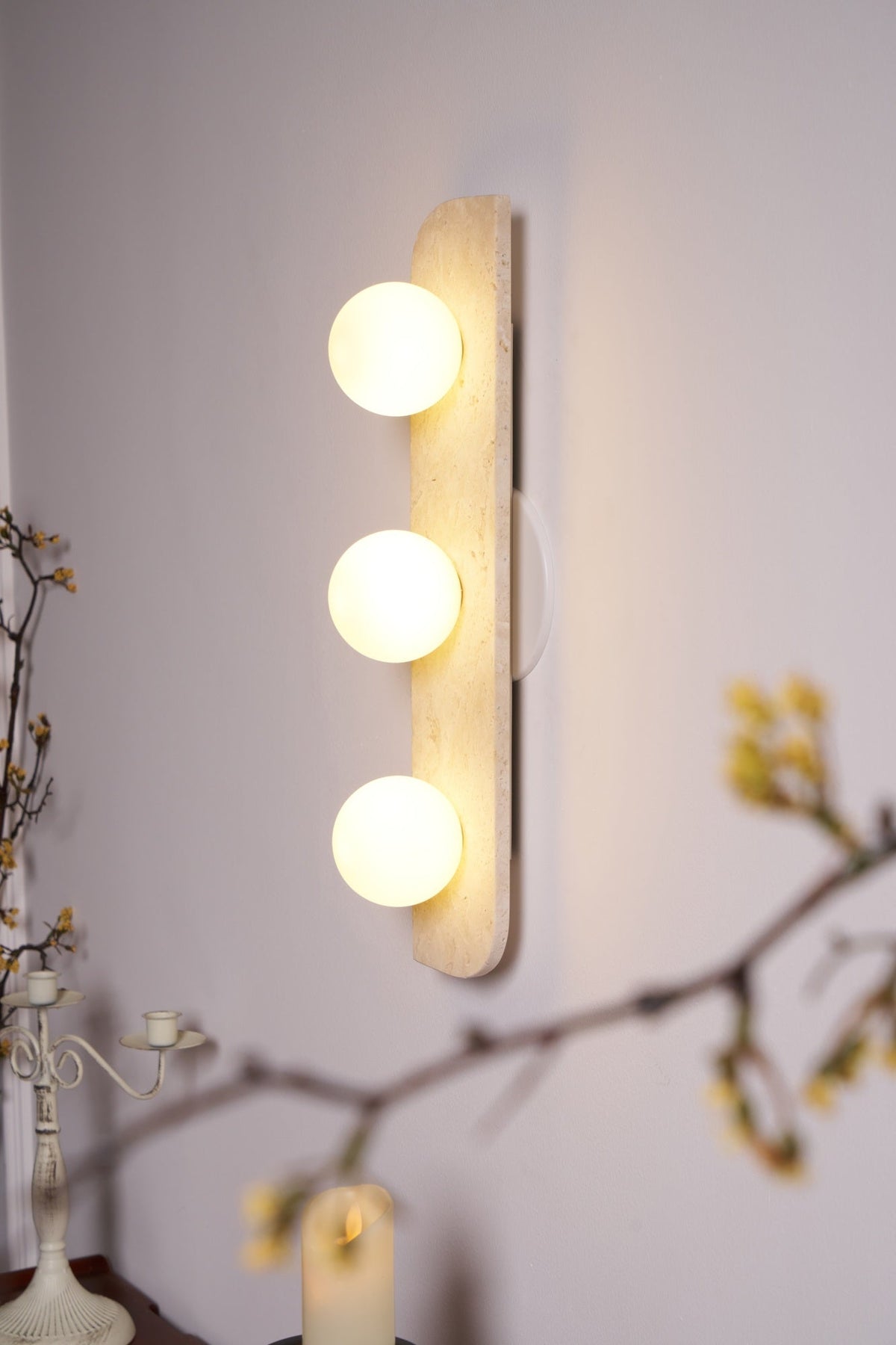 Taviniella Minimalist Travertine Wall Light