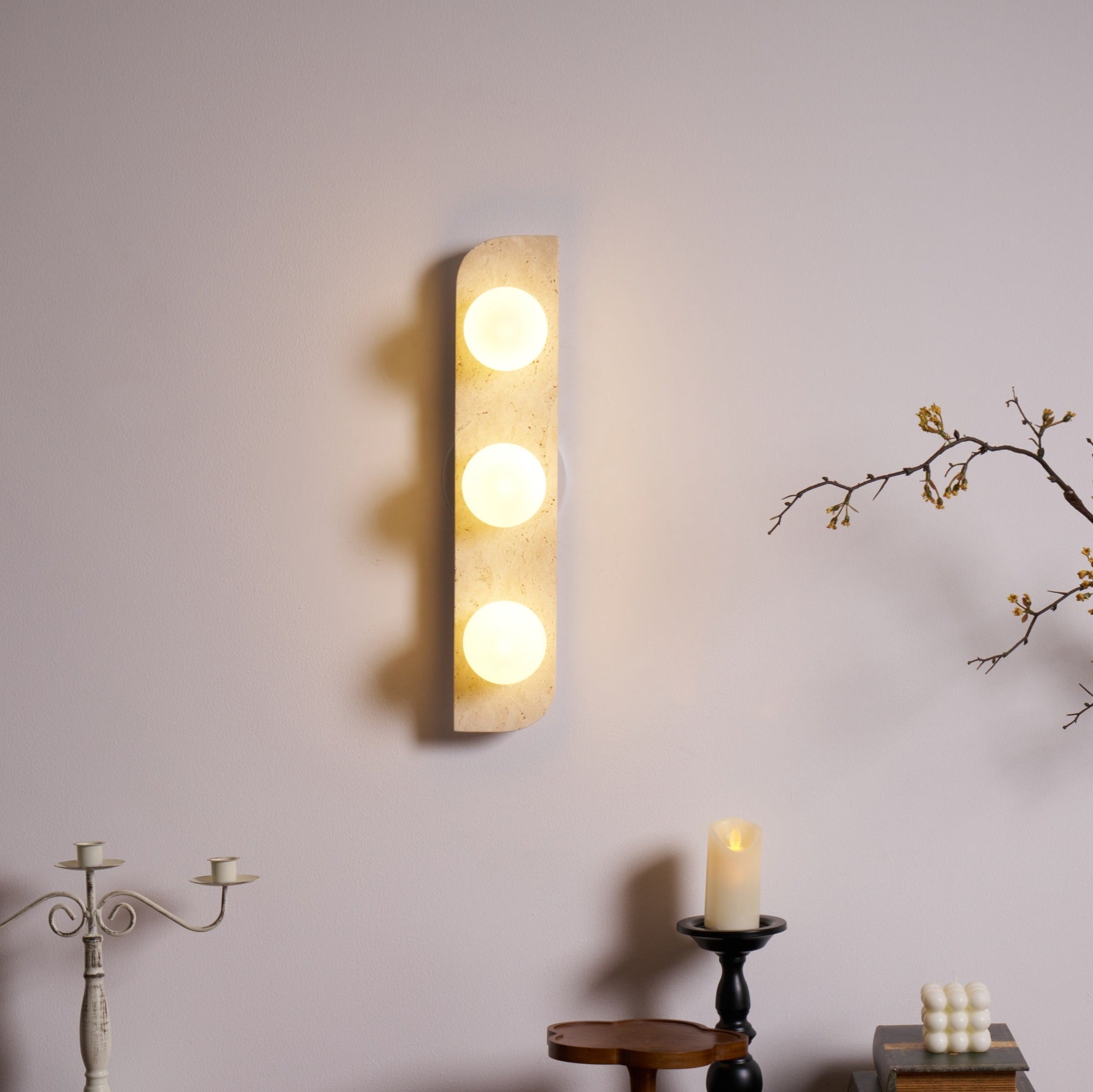Taviniella Minimalist Travertine Wall Light