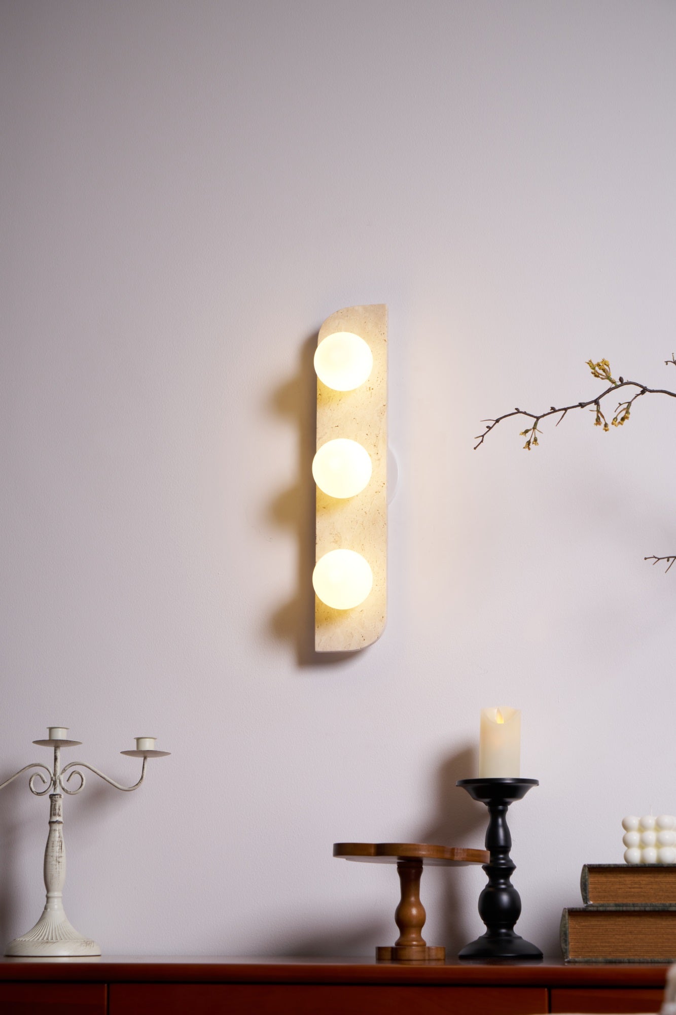 Taviniella Minimalist Travertine Wall Light