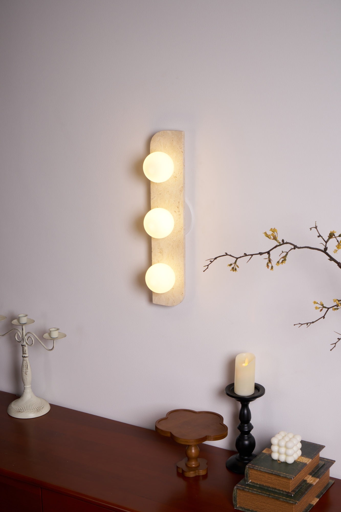 Taviniella Minimalist Travertine Wall Light