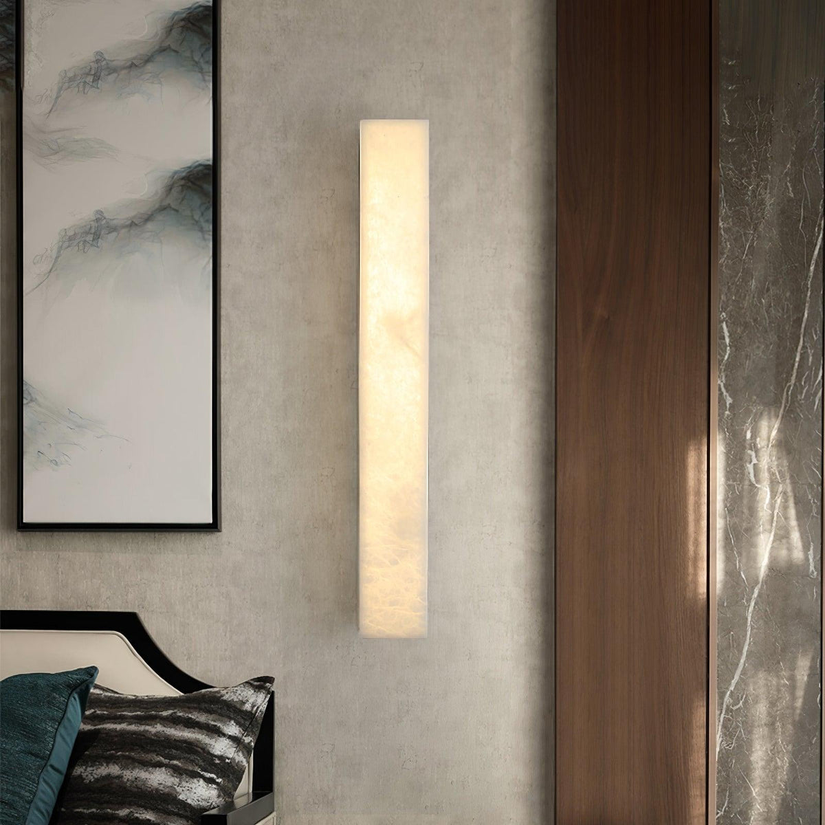 Colette Linear Brass Alabaster Wall Lamp