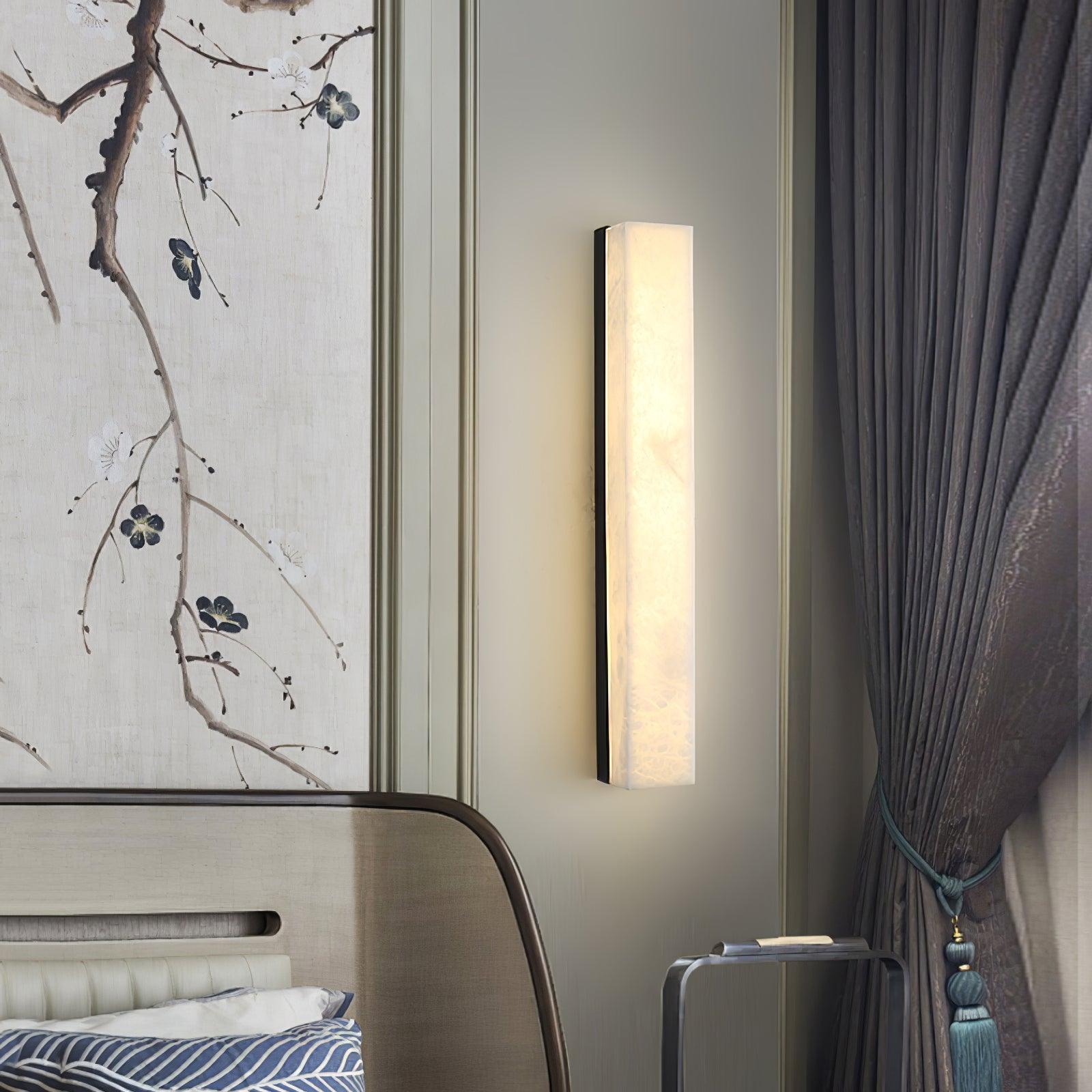 Colette Linear Brass Alabaster Wall Lamp