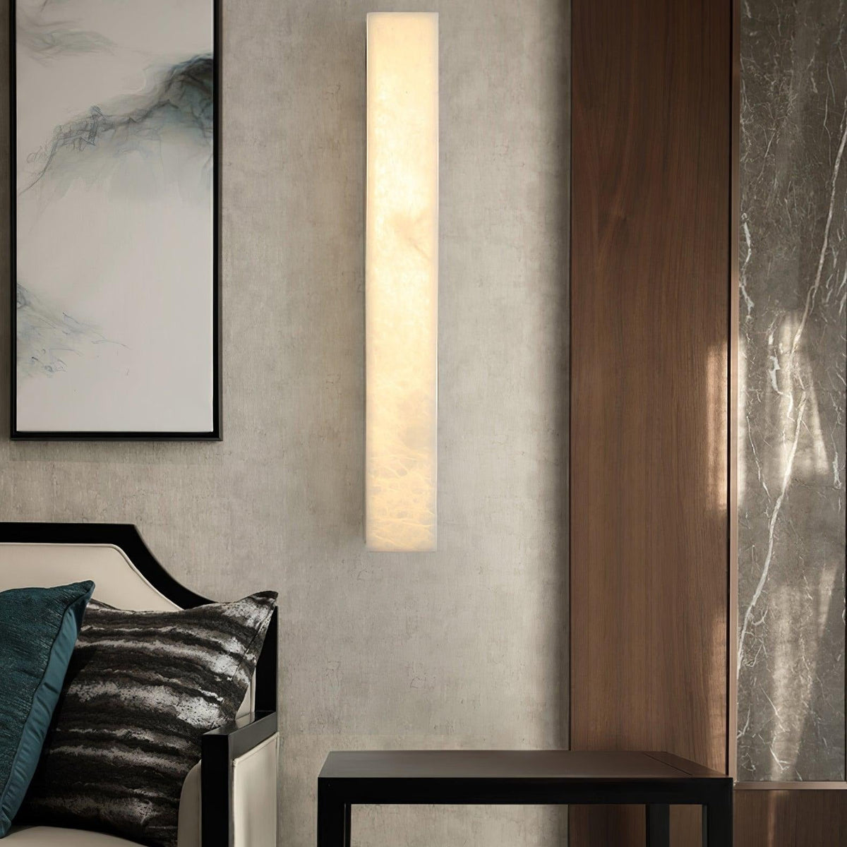 Colette Linear Brass Alabaster Wall Lamp