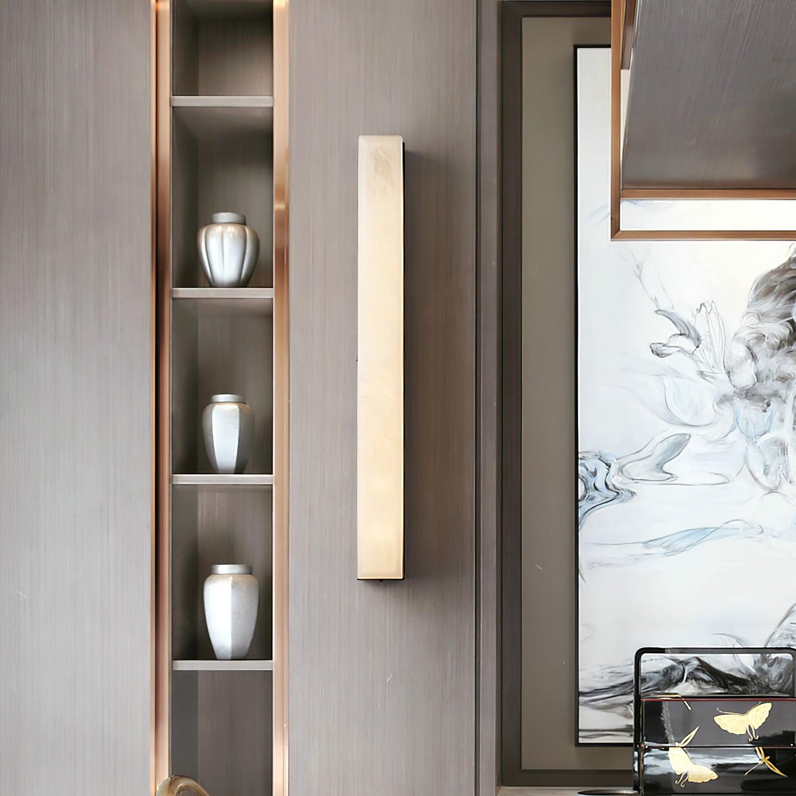 Colette Linear Brass Alabaster Wall Lamp
