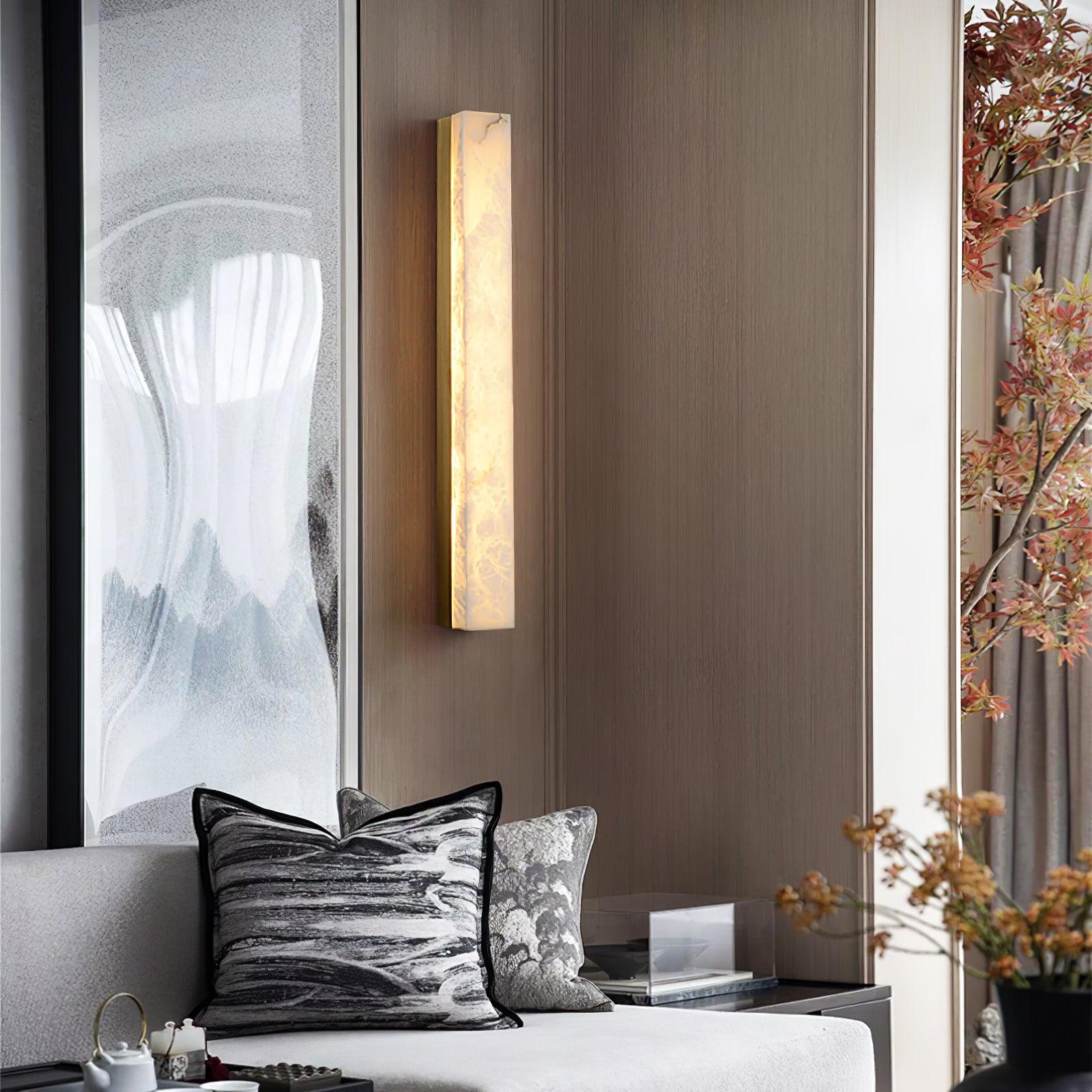 Colette Linear Brass Alabaster Wall Lamp