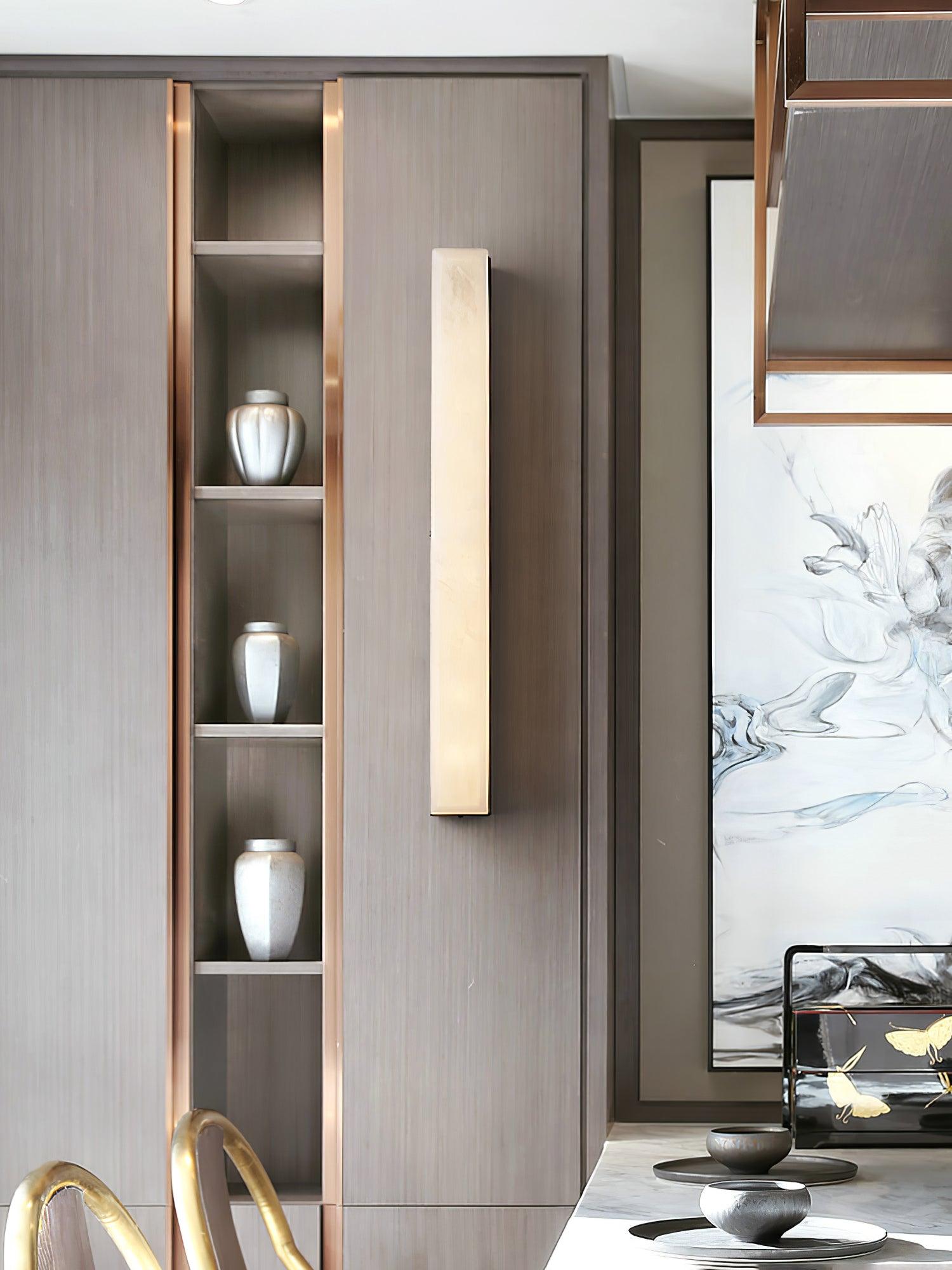 Nivearia Minimalist Alabaster Wall Lamp Rectangular