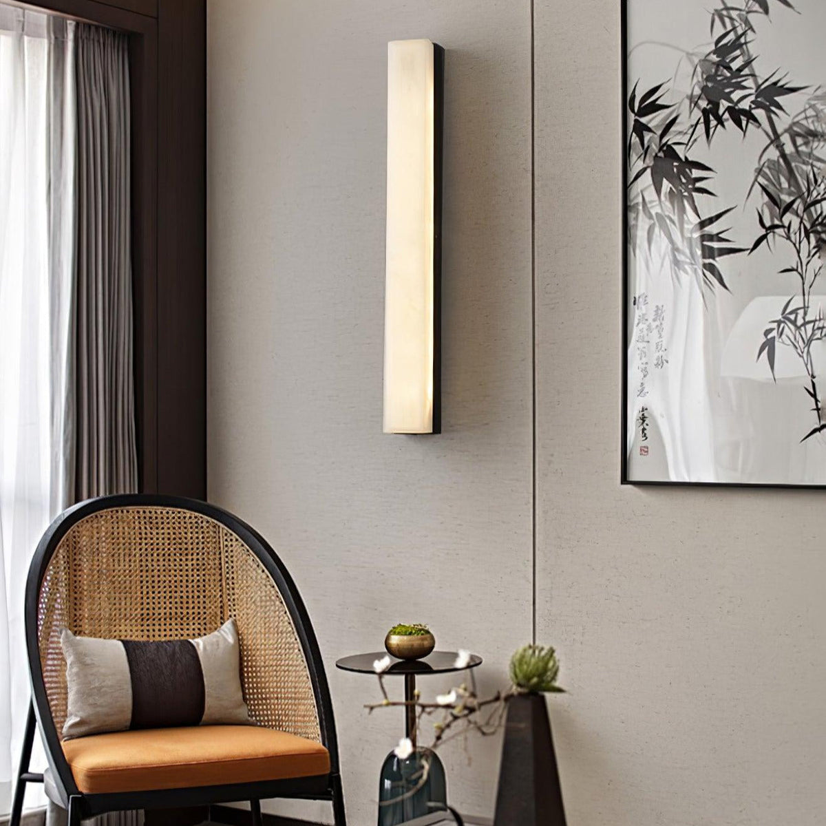 Colette Linear Brass Alabaster Wall Lamp