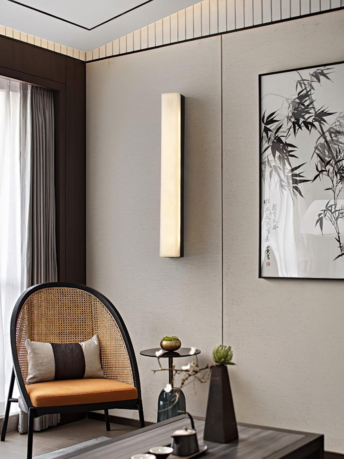 Nivearia Minimalist Alabaster Wall Lamp Rectangular