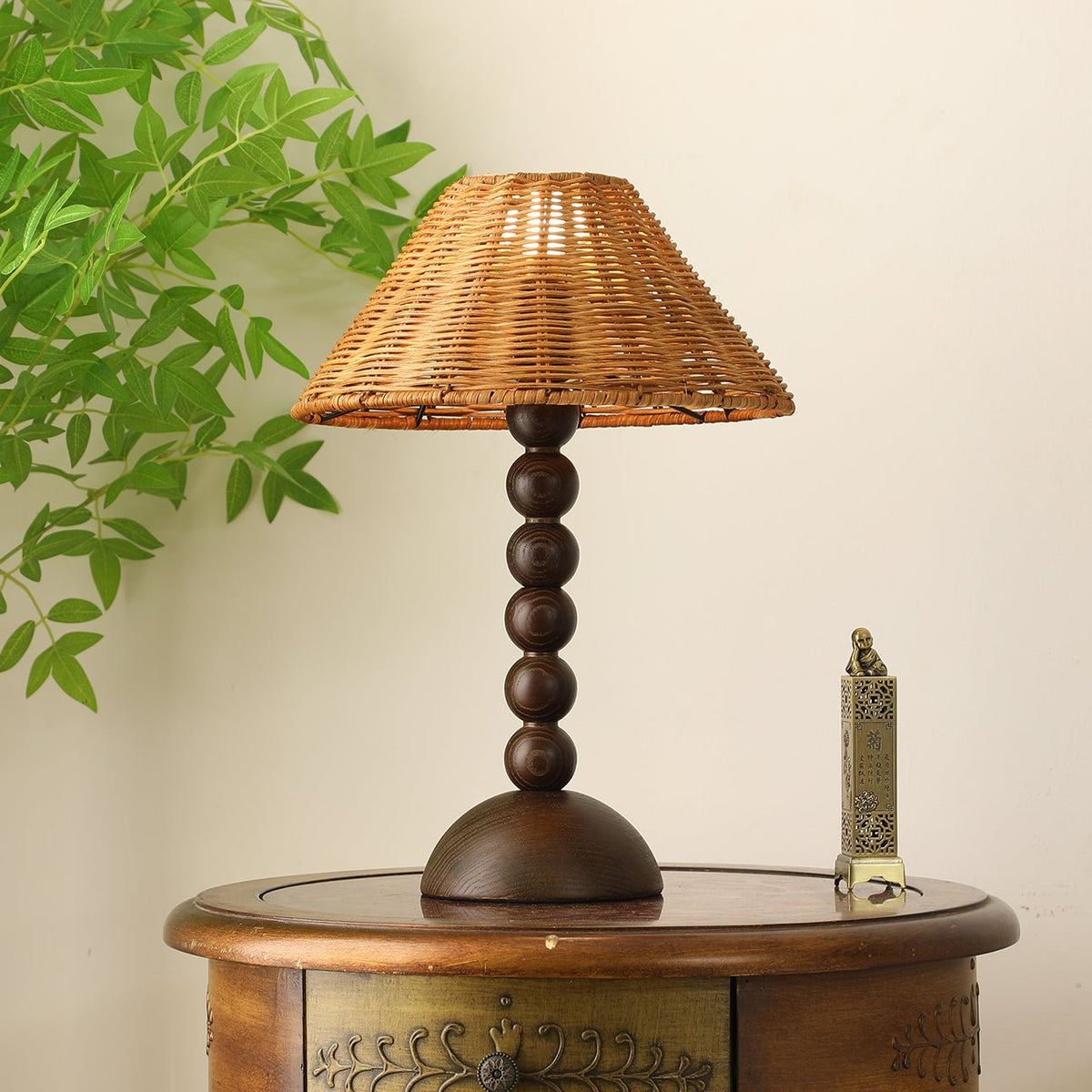 Auroran Wood & Rattan Table Lamp