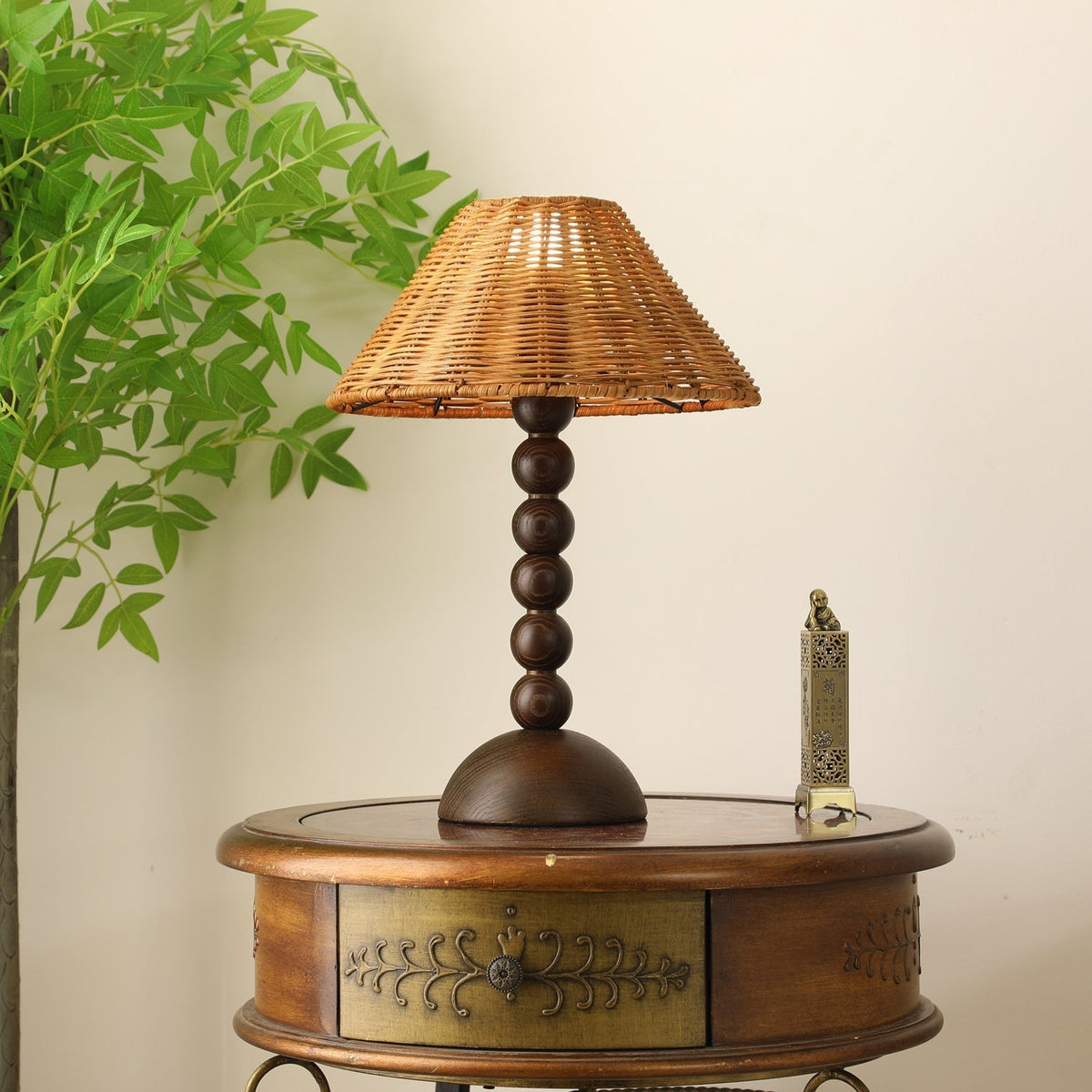 Auroran Wood & Rattan Table Lamp