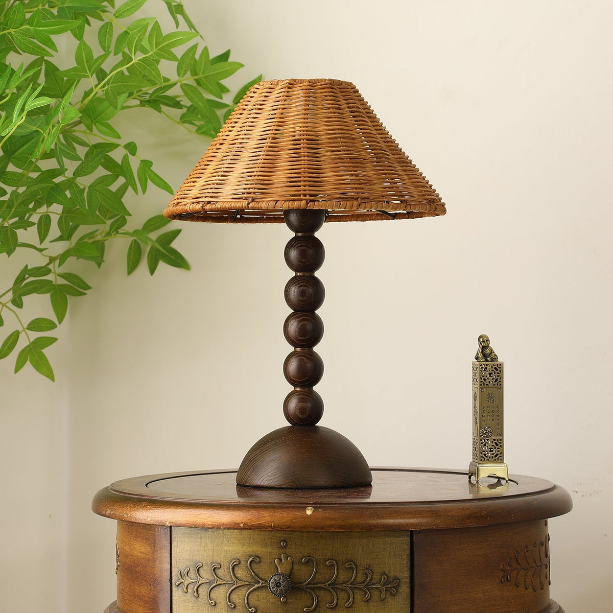 Auroran Wood & Rattan Table Lamp