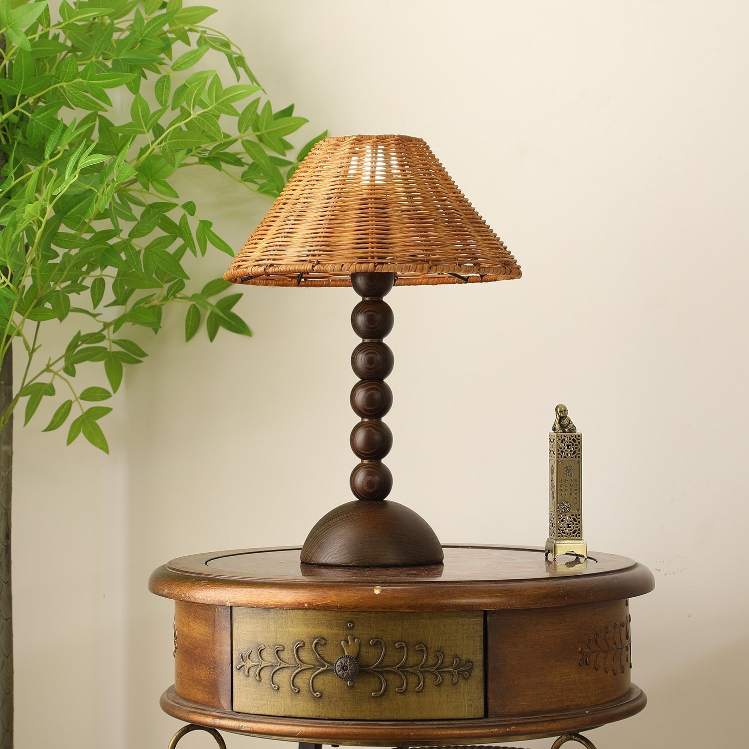 Auroran Wood & Rattan Table Lamp