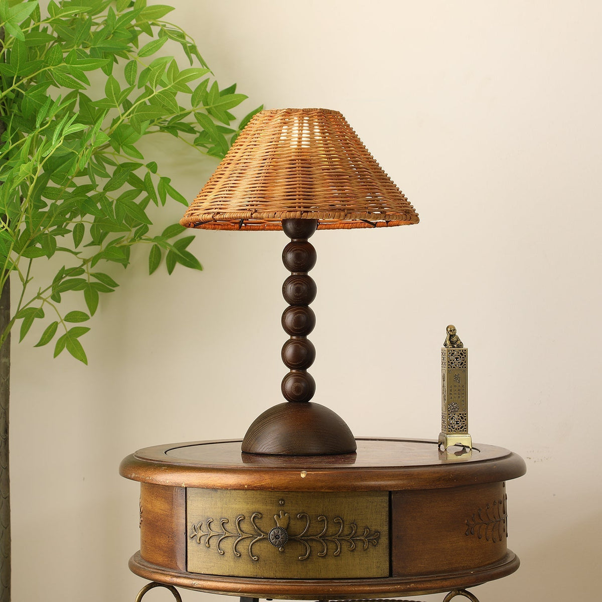 Auroran Wood & Rattan Table Lamp