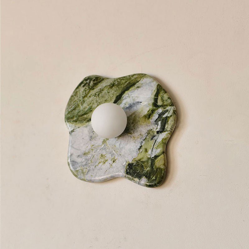 Celivaine Wall Lamp Green Marble Glass