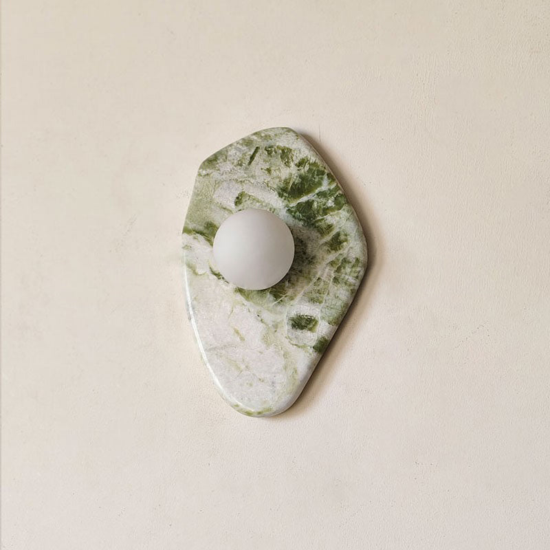 Celivaine Wall Lamp Green Marble Glass