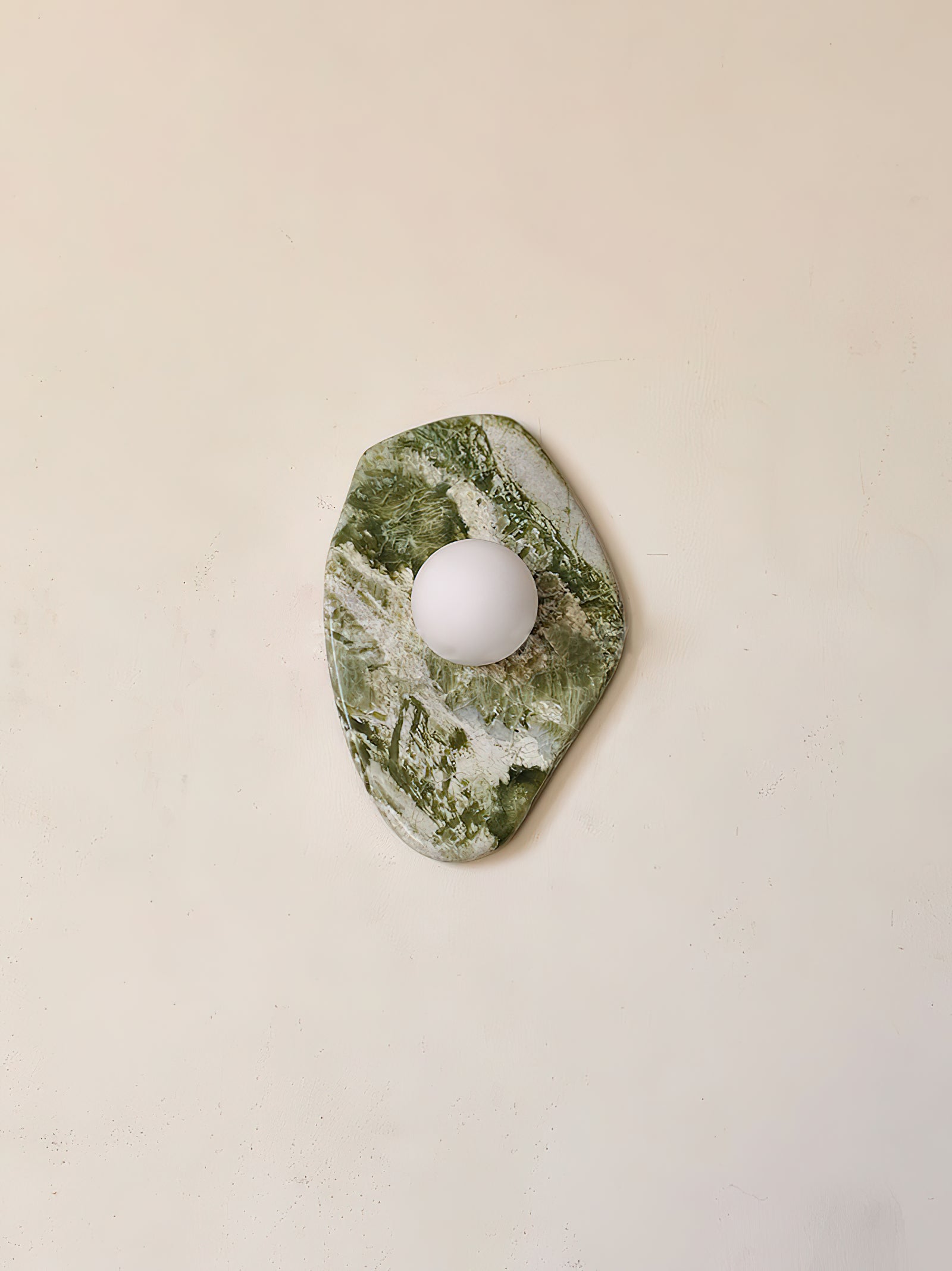 Celivaine Wall Lamp Green Marble Glass