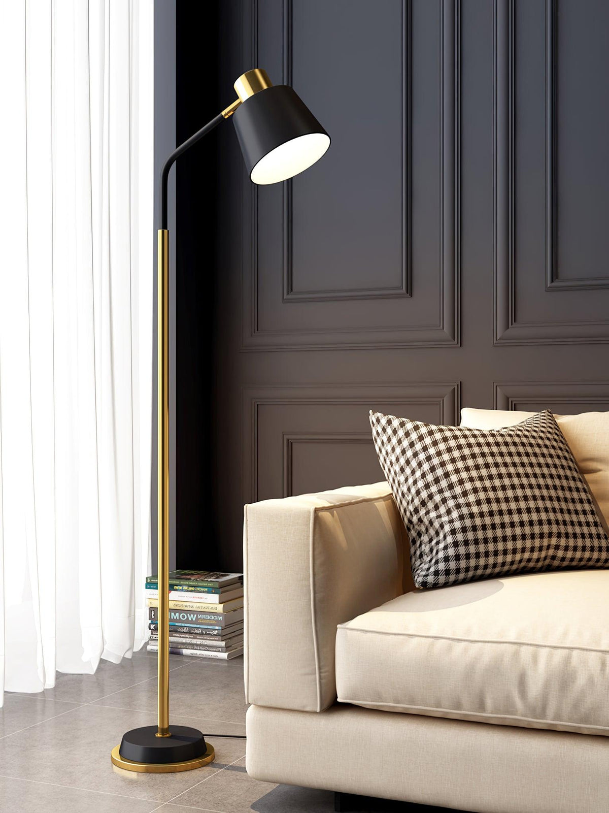 Xildas Black & Gold Minimalistic Floor Lamp