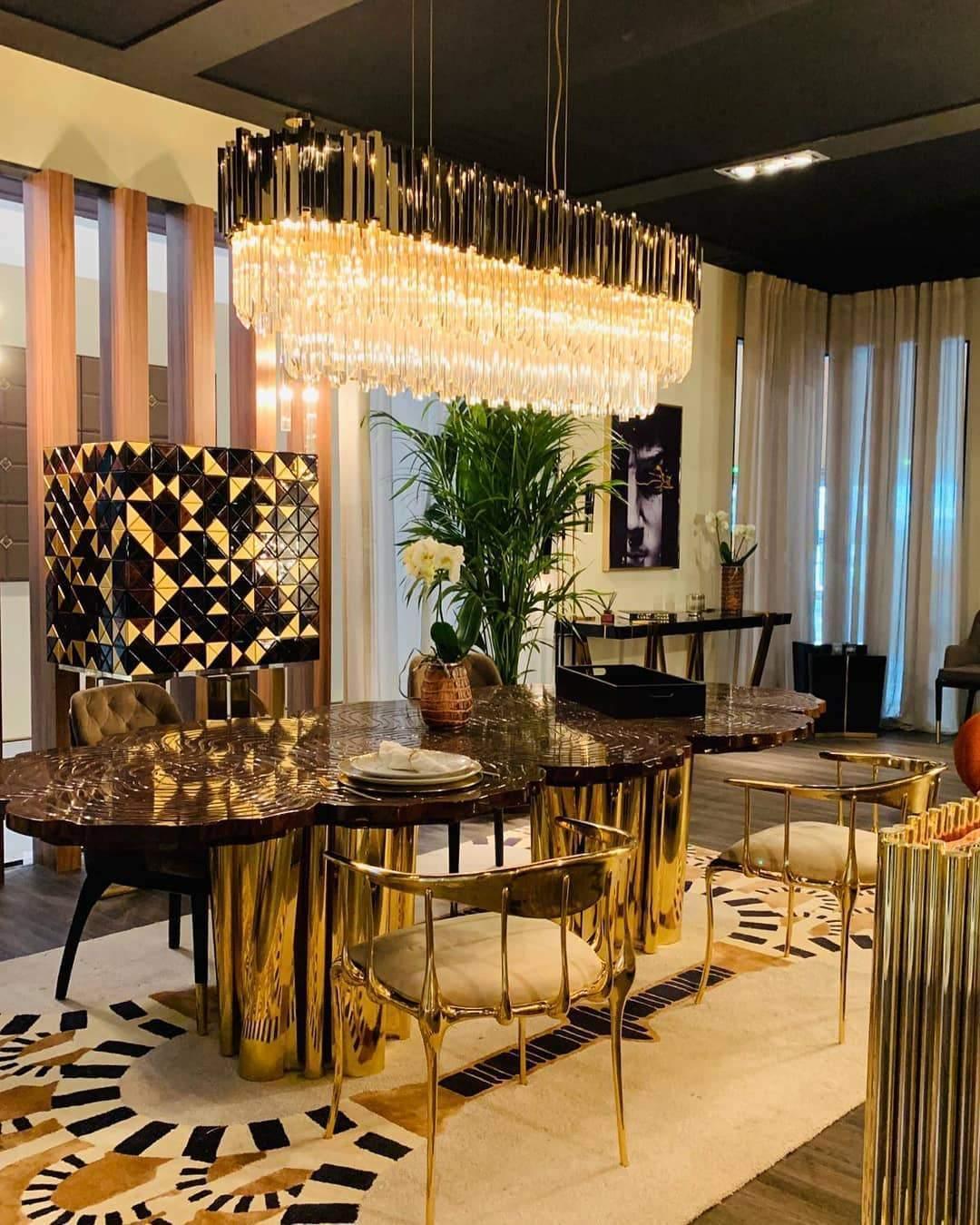 Avenu Chandelier Gold Crystal Golden