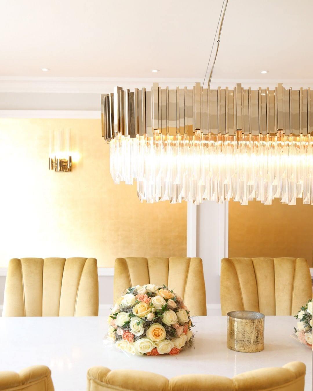 Avenu Chandelier Gold Crystal Golden