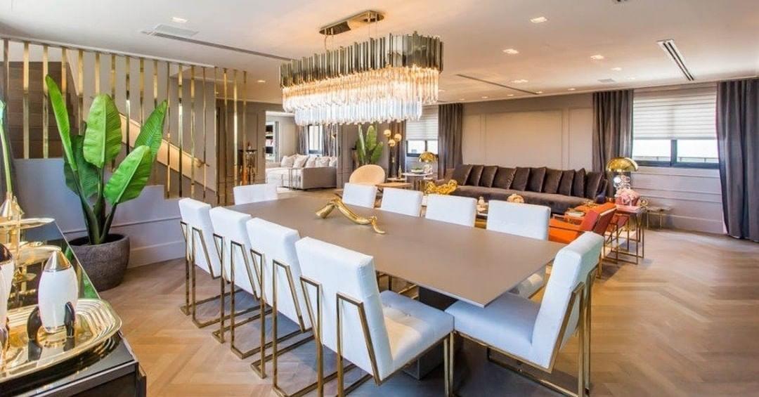 Avenu Chandelier Gold Crystal Golden